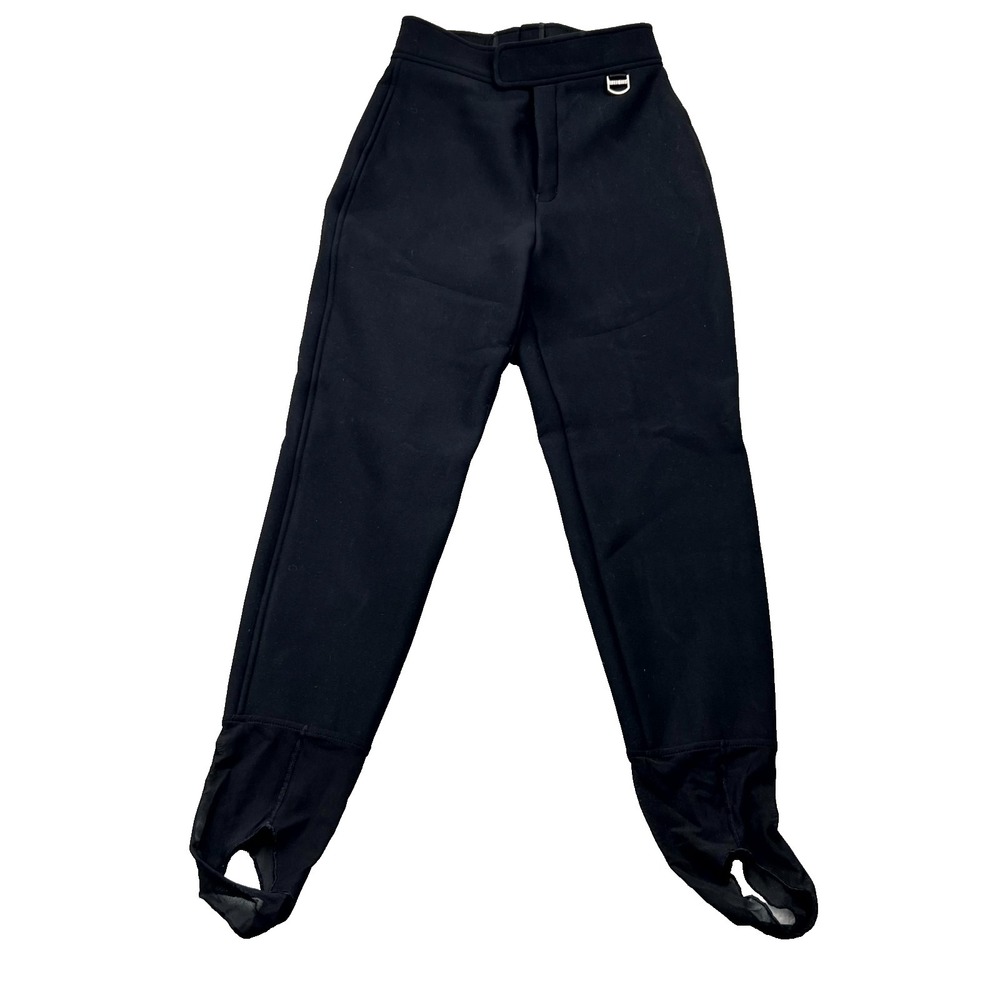 Black Bear Schoeller Stirrup Ski Pants 12 Black Stretch Skinny Leg Snowboard